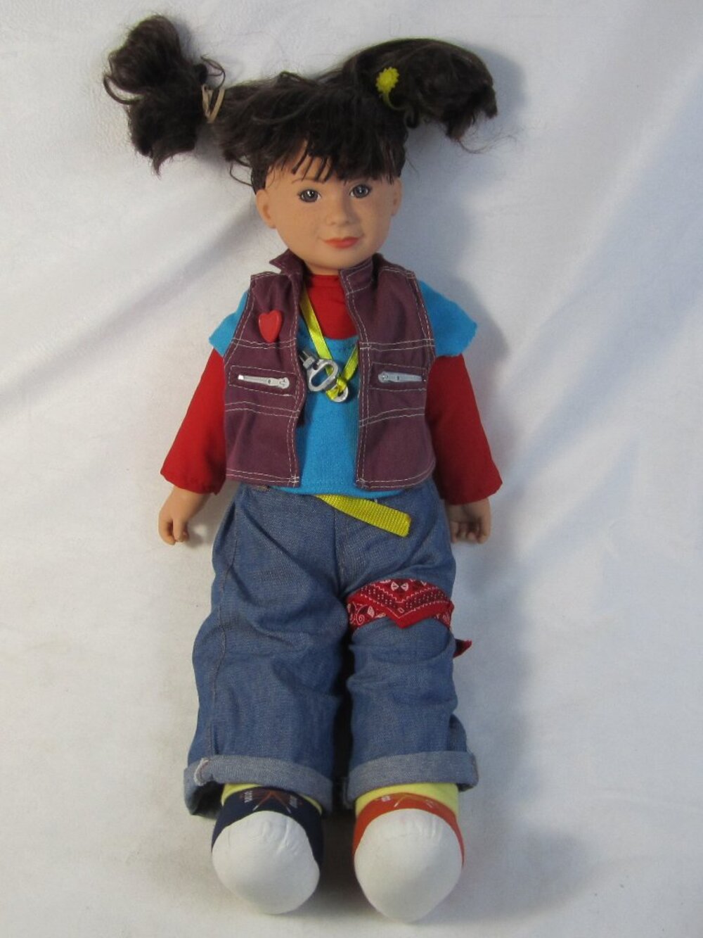 Vintage 1984 PUNKY BREWSTER 20" Plush Doll w Key Necklace Galoob Toys